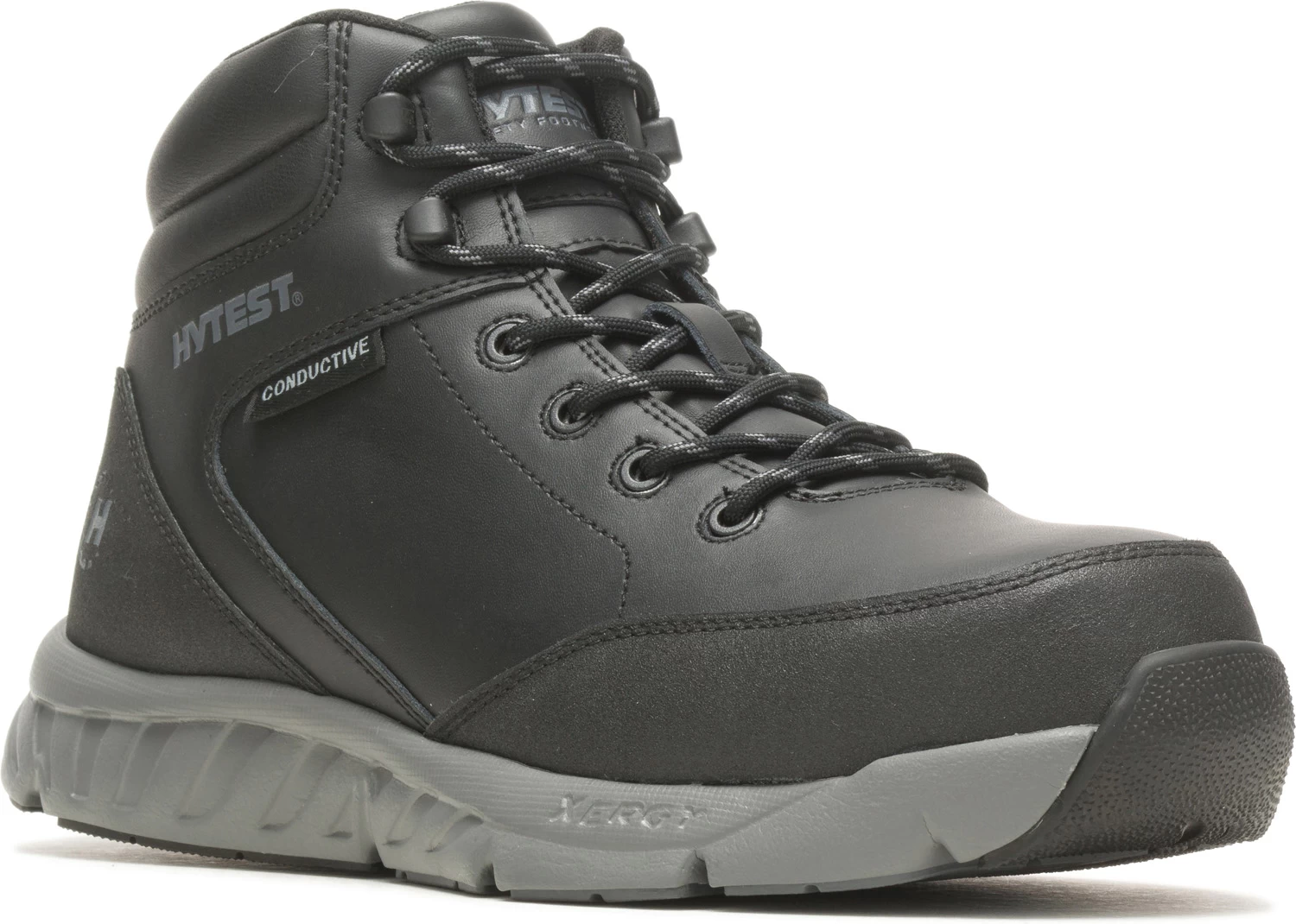 HYTEST 12011 Brace, Men's, Black, Nano Toe, Cd, Slip Resistant, Mid High Athletic, Work Shoe 3 HYTEST 12011 Brace, Men's, Black, Nano Toe, Cd, Slip Resistant, Mid High Athletic, Work Shoe