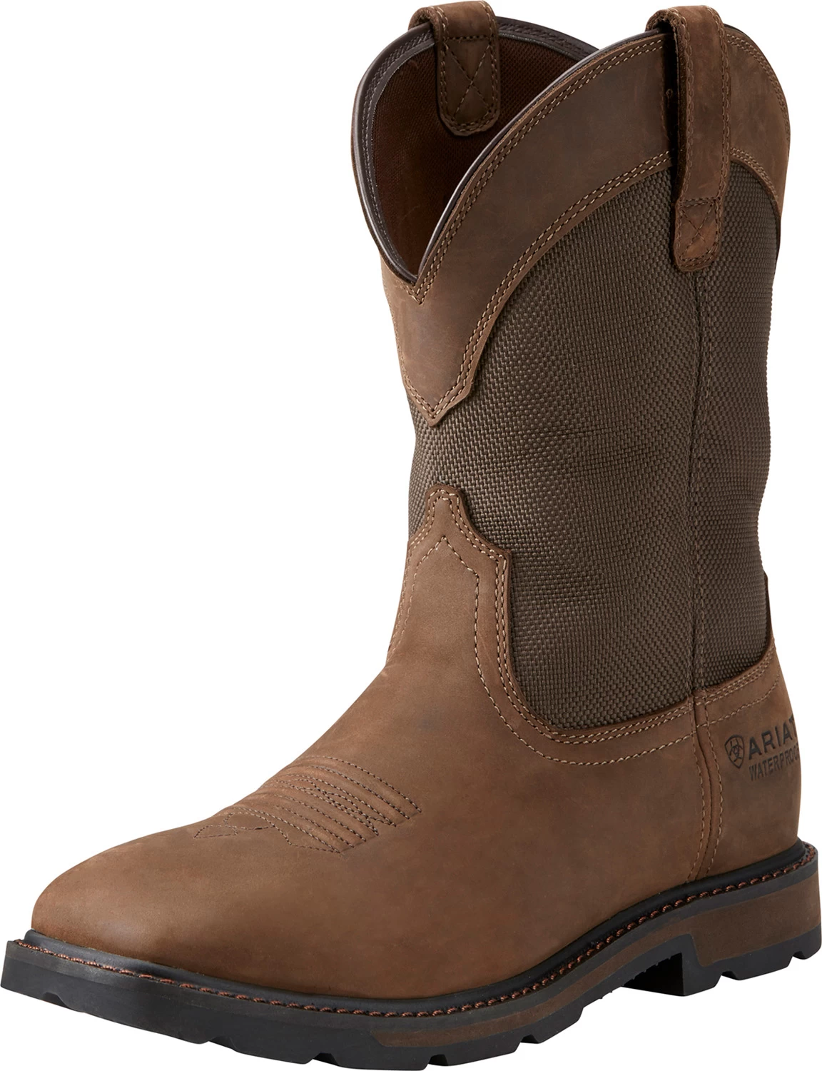 Ariat AR10015196 Groundbreaker, Men's, Palm Brown/Ballistic Brown, Steel Toe, EH, WP, 10 Inch, Pull On, Work Boot 4 Ariat AR10015196 Groundbreaker, Men's, Palm Brown/Ballistic Brown, Steel Toe, EH, WP, 10 Inch, Pull On, Work Boot - Image 2