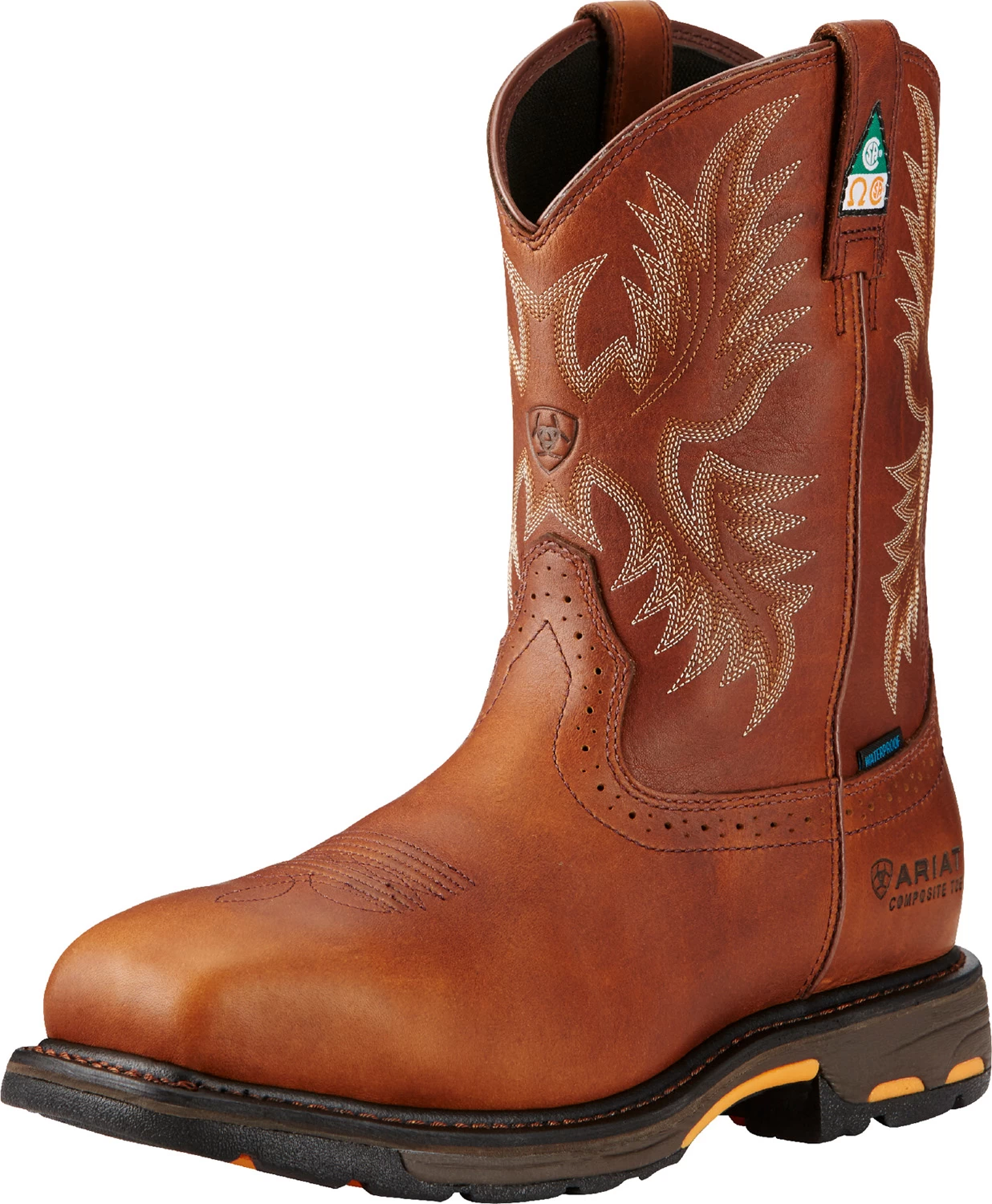 Ariat AR10017175 WorkHog, Men's, Brown, Comp Toe, EH, PR, WP, 11 Inch, Pull On, Work Boot 4 Ariat AR10017175 WorkHog, Men's, Brown, Comp Toe, EH, PR, WP, 11 Inch, Pull On, Work Boot - Image 2