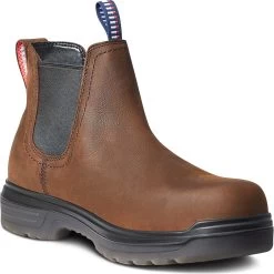 Ariat AR10036738 Turbo, Men's, Brown, Comp Toe, EH, WP, Chelsea, Work Boot -Shoes Sales Store ar10036738 inside profile left