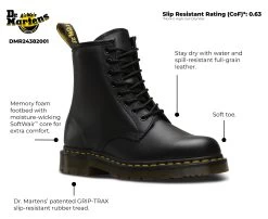 Dr. Martens DMR24382001 1460 Originals 8-Eye, Unisex, Black, Soft Toe, Slip Resistant, 6 Inch Boot -Shoes Sales Store dmr24382001 walkaround