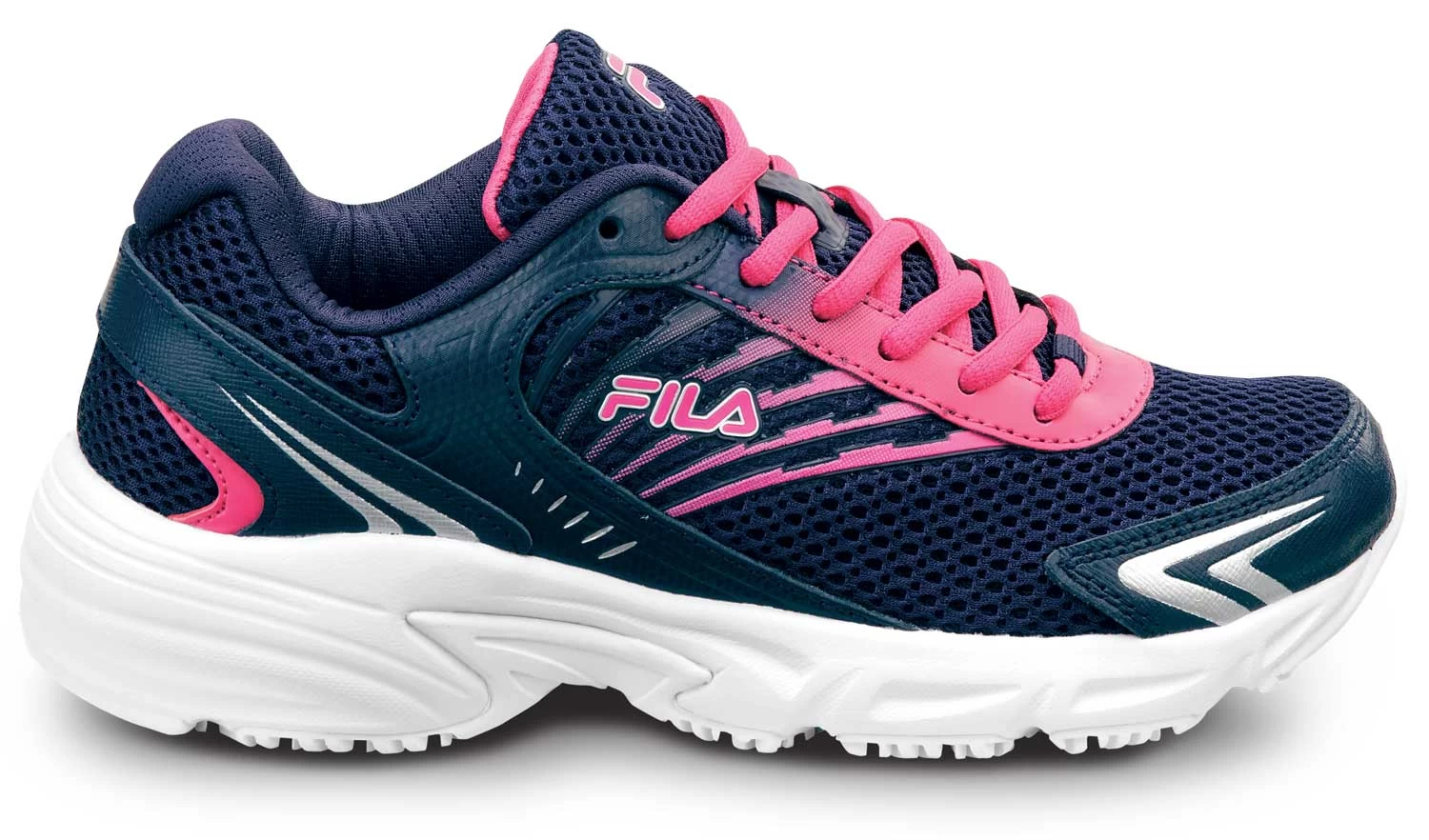 FILA FIL680418 Memory Starform SR, Women's, Navy/Pink Glow/Metallic Silver, Low Athletic, Slip Resistant, Work Shoe 4 FILA FIL680418 Memory Starform SR, Women's, Navy/Pink Glow/Metallic Silver, Low Athletic, Slip Resistant, Work Shoe - Image 2