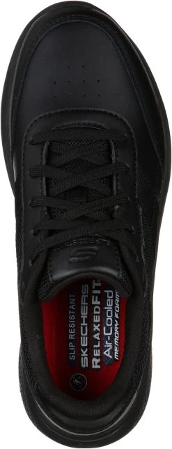 SKECHERS Work SK108001BLK Elloree-Bluffton, Women's, Black, Soft Toe, Slip Resistant Athletic -Shoes Sales Store sk108001blk top