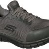 SKECHERS Work SK108003CHAR Irmo, Women's, Charcoal, Alloy Toe, EH, Slip Resistant, Work Oxford -Shoes Sales Store sk108003char profile