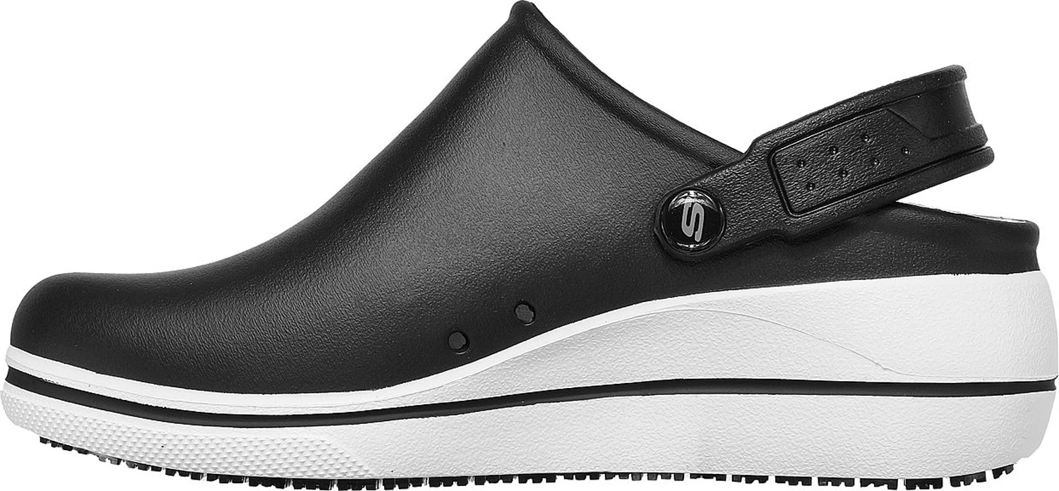 SKECHERS Work SK108051BKW Amreli, Women's, Black/White, Soft Toe, Slip Resistant Clog 5 SKECHERS Work SK108051BKW Amreli, Women's, Black/White, Soft Toe, Slip Resistant Clog - Image 3