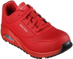 SKECHERS Work SK108101RED Uno-SR Deloney, Women's, Red, Comp Toe, EH, Slip Resistant, Athletic, Work Shoe