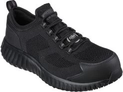 SKECHERS Work SK200062BLK Cicades-Rhettle, Men's, Black, Comp Toe SD, Low Athletic, Work Shoe