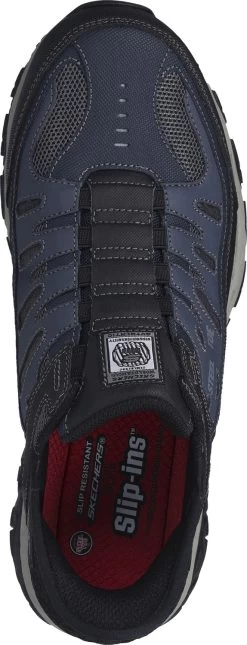 SKECHERS Work SK200211NVGY Cankton-Pending Hands Free Slip-ins™, Men's, Navy/Grey, Steel Toe, EH, Low Athletic, Work Shoe -Shoes Sales Store sk200211nvgy top