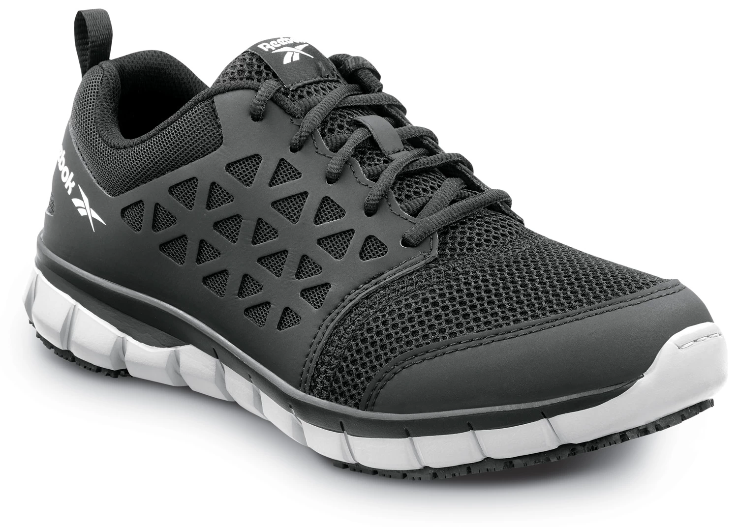 Reebok Work SRB3201 Sublite Cushion Work, Men's, Black/Gray, Athletic Style, MaxTRAX Slip Resistant, Soft Toe Work Shoe 3 Reebok Work SRB3201 Sublite Cushion Work, Men's, Black/Gray, Athletic Style, MaxTRAX Slip Resistant, Soft Toe Work Shoe