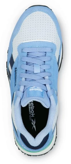 Reebok Work SRB950 Harman, Women's, Blue/Grey, Retro Jogger Style, EH, MaxTRAX Slip Resistant, Soft Toe Work Shoe -Shoes Sales Store srb950 top