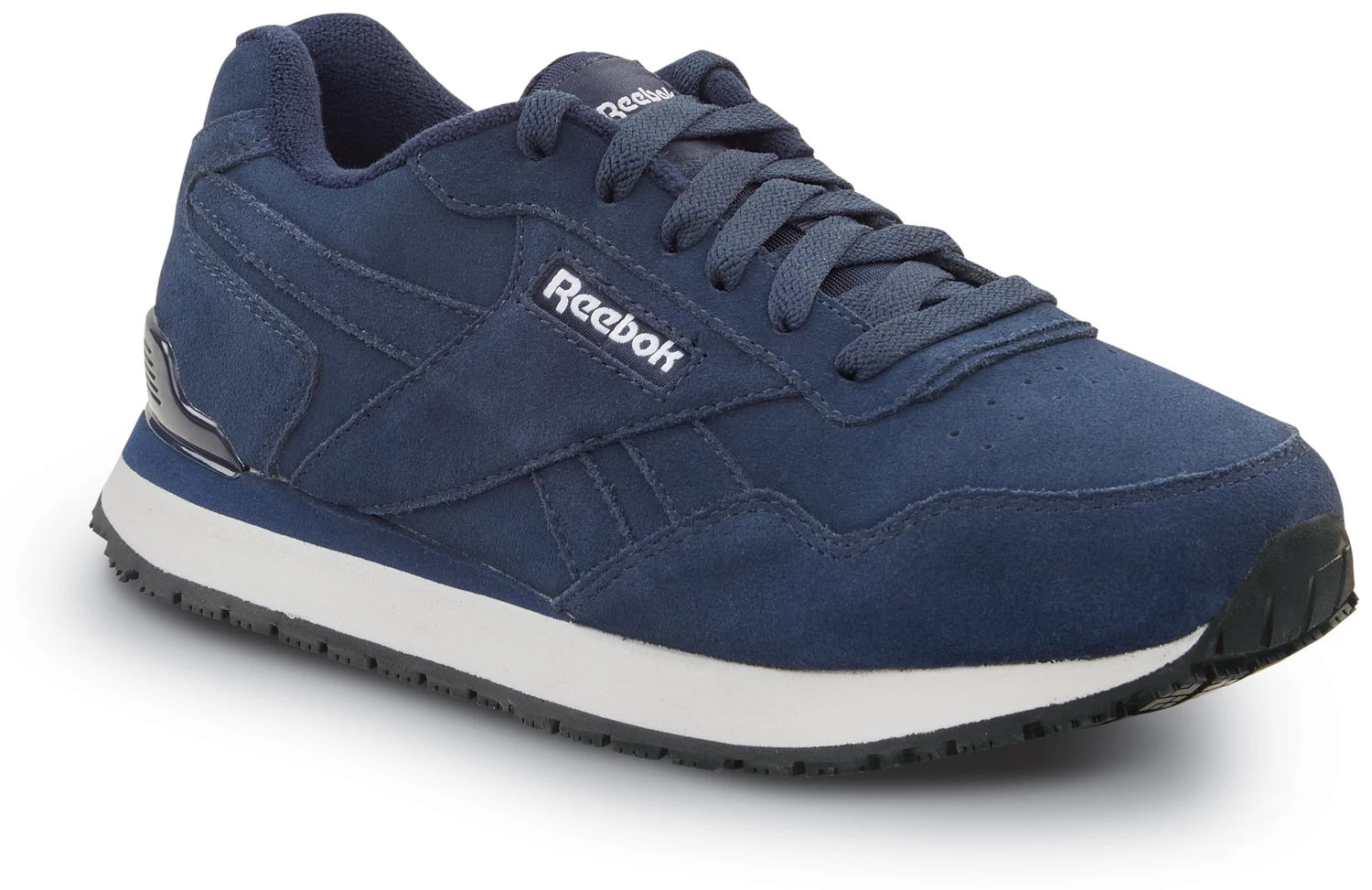 Reebok Work SRB951 Harman, Women's, Navy, Retro Jogger Style, EH, MaxTRAX Slip Resistant, Soft Toe Work Shoe 3 Reebok Work SRB951 Harman, Women's, Navy, Retro Jogger Style, EH, MaxTRAX Slip Resistant, Soft Toe Work Shoe