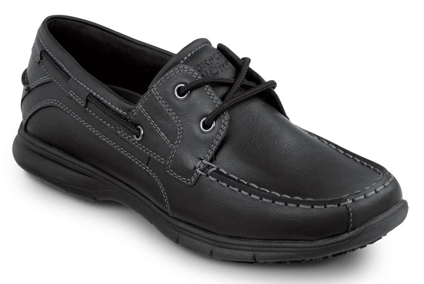 Rockport Works SRK222 Women's Hampton Black, Boat Shoe Style Slip Resistant Soft Toe Work Shoe 3 Rockport Works SRK222 Women's Hampton Black, Boat Shoe Style Slip Resistant Soft Toe Work Shoe