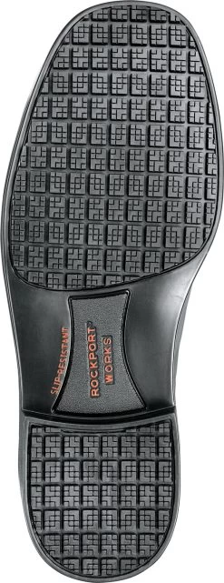 Rockport Works SRK6595 Men's, Ontario, Black, Twin Gore Dress Style, MaxTRAX Slip Resistant, Soft Toe Work Shoe -Shoes Sales Store srk6595 outsole