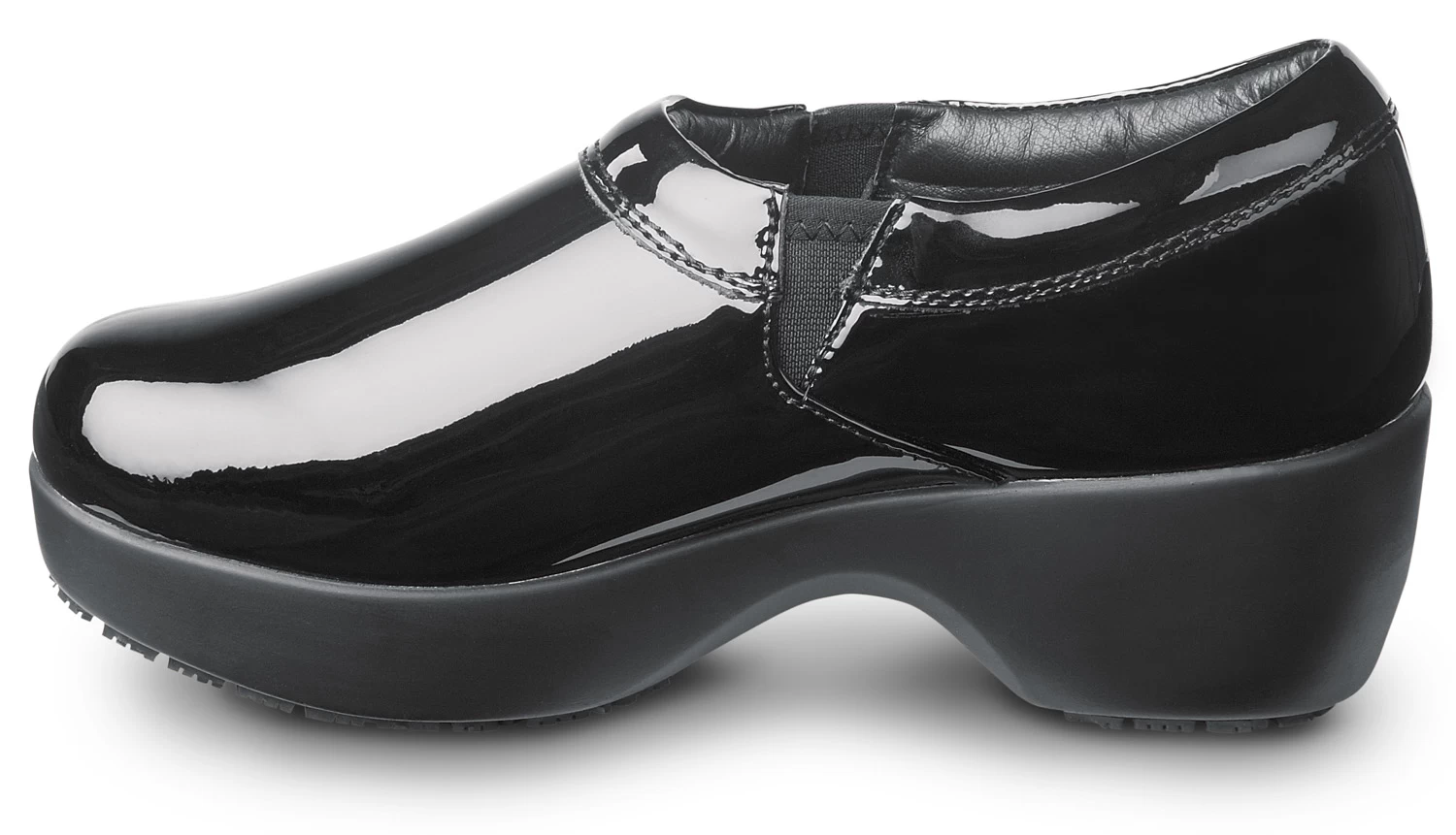SR Max SRM133 Geneva, Women's, Black Patent, Clog Style, MaxTRAX Slip Resistant, Soft Toe Work Shoe 5 SR Max SRM133 Geneva, Women's, Black Patent, Clog Style, MaxTRAX Slip Resistant, Soft Toe Work Shoe - Image 3