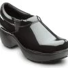 SR Max SRM133 Geneva, Women's, Black Patent, Clog Style, MaxTRAX Slip Resistant, Soft Toe Work Shoe -Shoes Sales Store srm133 profile