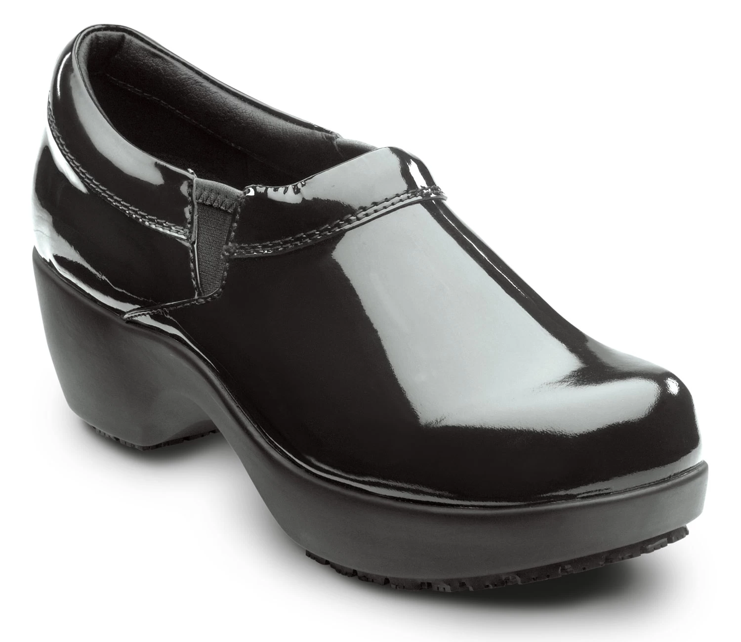 SR Max SRM133 Geneva, Women's, Black Patent, Clog Style, MaxTRAX Slip Resistant, Soft Toe Work Shoe 3 SR Max SRM133 Geneva, Women's, Black Patent, Clog Style, MaxTRAX Slip Resistant, Soft Toe Work Shoe
