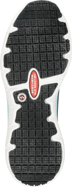 SKECHERS Work Arch Fit SSK108096NVAQ Christina, Women's, Navy/Aqua, Athletic Style, EH, MaxTRAX Slip Resistant, Soft Toe Work Shoe -Shoes Sales Store ssk108096nvaq outsole