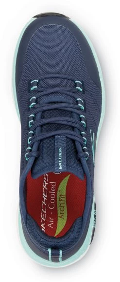 SKECHERS Work Arch Fit SSK108096NVAQ Christina, Women's, Navy/Aqua, Athletic Style, EH, MaxTRAX Slip Resistant, Soft Toe Work Shoe -Shoes Sales Store ssk108096nvaq top