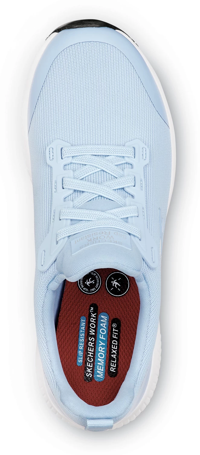 SKECHERS Work SSK108160LTBL Emma, Women's, Light Blue, Soft Toe, MaxTRAX Slip Resistant, EH, Slip-On Athletic, Work Shoe 6 SKECHERS Work SSK108160LTBL Emma, Women's, Light Blue, Soft Toe, MaxTRAX Slip Resistant, EH, Slip-On Athletic, Work Shoe - Image 4