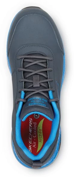 SKECHERS Work Arch Fit SSK200148NVBL Beau, Men's, Navy/Light Blue, Athletic Style, Alloy Toe, EH, MaxTRAX Slip Resistant, Work Shoe -Shoes Sales Store ssk200148nvbl top