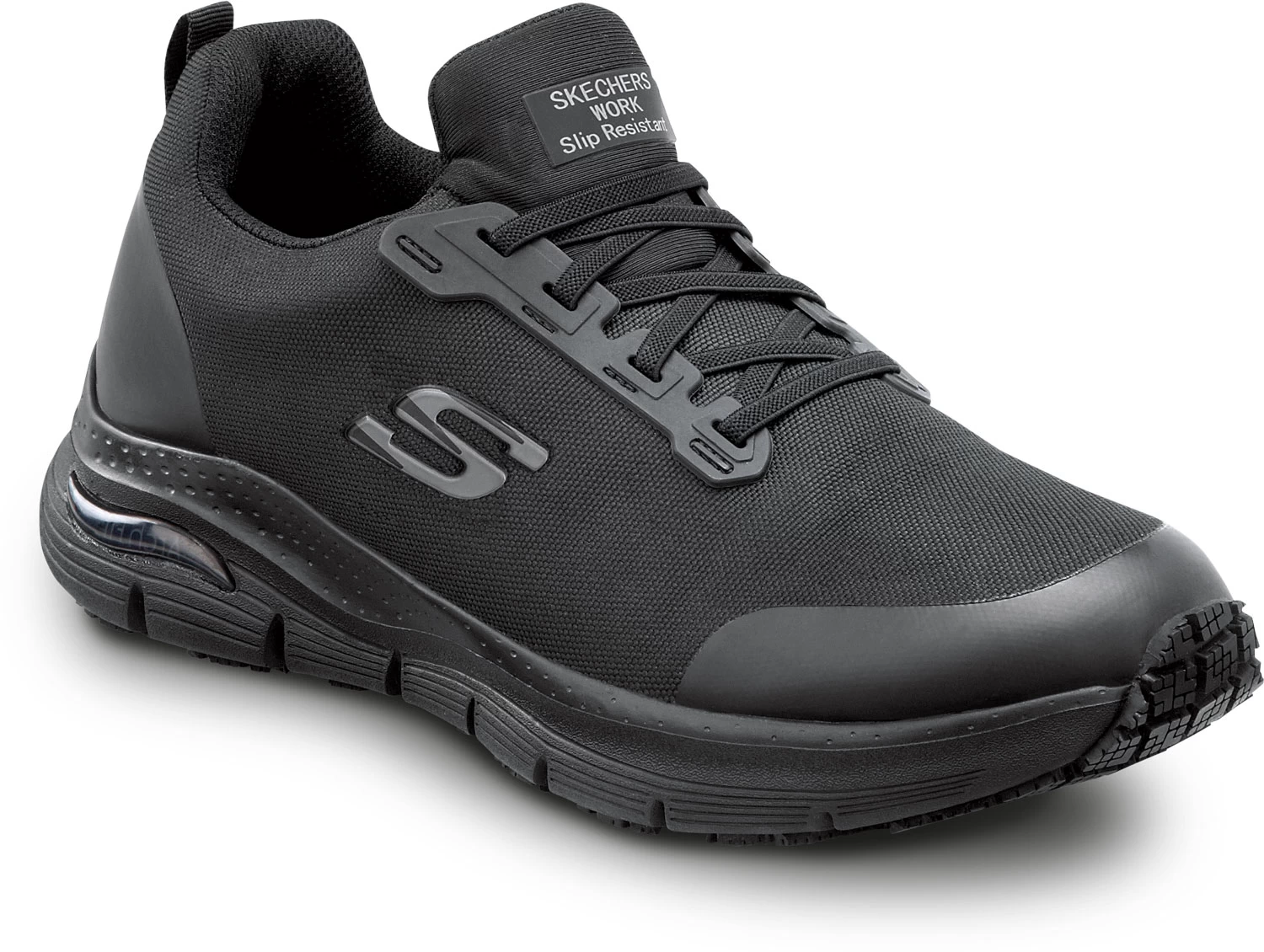 SKECHERS Work Arch Fit SSK8037BLK Charles, Men's, Black, Slip On Athletic Style, Alloy Toe, MaxTRAX Slip Resistant, Work Shoe 3 SKECHERS Work Arch Fit SSK8037BLK Charles, Men's, Black, Slip On Athletic Style, Alloy Toe, MaxTRAX Slip Resistant, Work Shoe