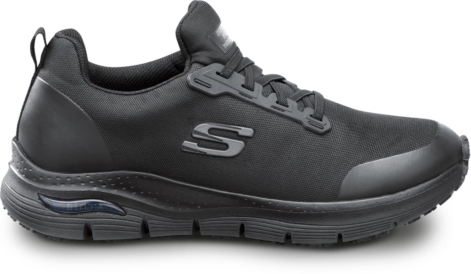 SKECHERS Work Arch Fit SSK8037BLK Charles, Men's, Black, Slip On Athletic Style, Alloy Toe, MaxTRAX Slip Resistant, Work Shoe 4 SKECHERS Work Arch Fit SSK8037BLK Charles, Men's, Black, Slip On Athletic Style, Alloy Toe, MaxTRAX Slip Resistant, Work Shoe - Image 2