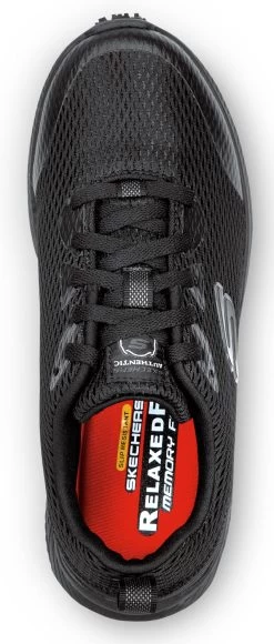 SKECHERS Work SSK8347BLK Jenny, Women's, Black, Athletic Style, MaxTRAX Slip Resistant, Soft Toe Work Shoe -Shoes Sales Store ssk8347blk top
