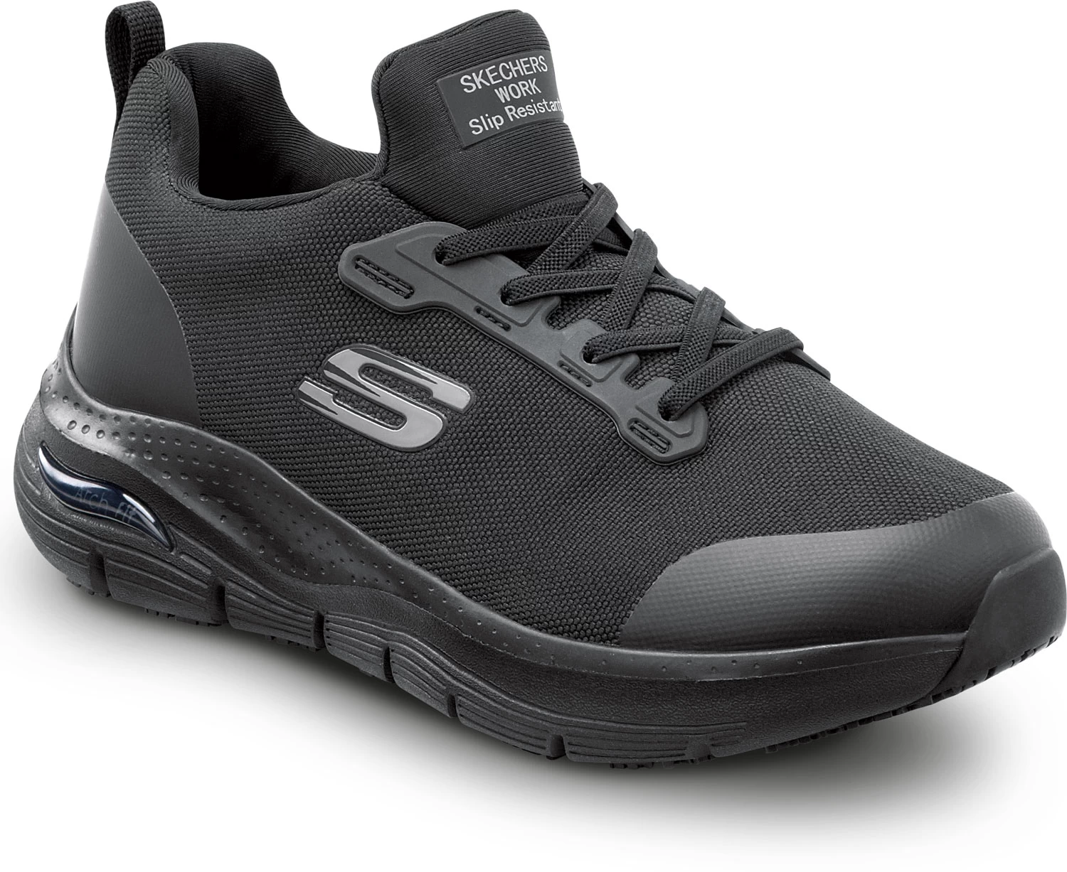 SKECHERS Work Arch Fit SSK8435BLK Serena, Women's, Black, Slip On Athletic Style, MaxTRAX Slip Resistant, Soft Toe Work Shoe 3 SKECHERS Work Arch Fit SSK8435BLK Serena, Women's, Black, Slip On Athletic Style, MaxTRAX Slip Resistant, Soft Toe Work Shoe
