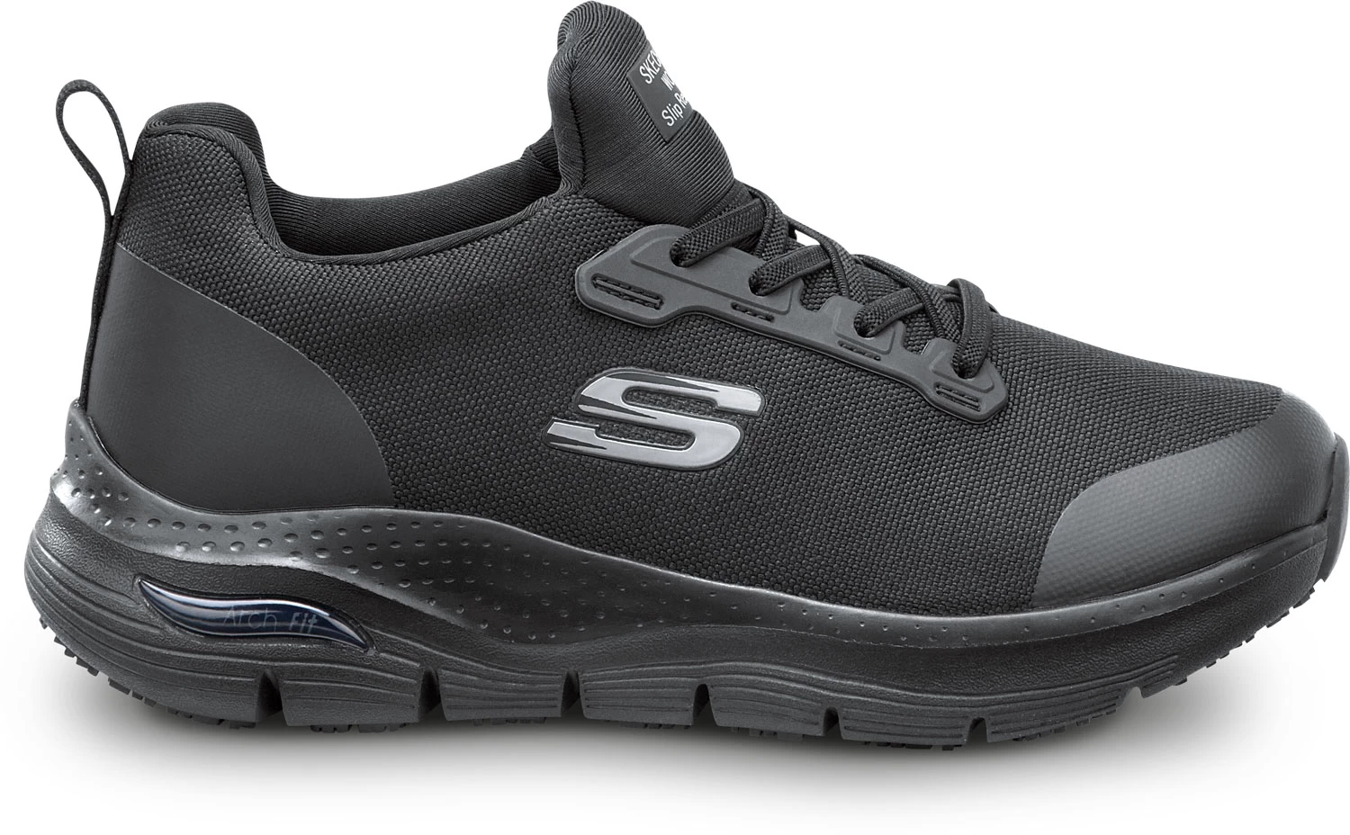 SKECHERS Work Arch Fit SSK8435BLK Serena, Women's, Black, Slip On Athletic Style, MaxTRAX Slip Resistant, Soft Toe Work Shoe 4 SKECHERS Work Arch Fit SSK8435BLK Serena, Women's, Black, Slip On Athletic Style, MaxTRAX Slip Resistant, Soft Toe Work Shoe - Image 2