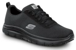 SKECHERS Work SSK9159BLK Luke, Men's, Black, Soft Toe, EH, Slip Resistant Lace Up Athletic