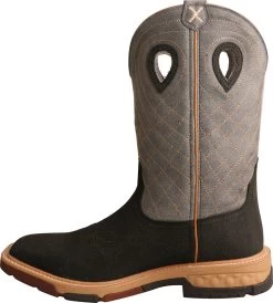 Twisted X TWMXBA002 Men's, Brown/Grey, Alloy Toe, EH, 12 Inch, Pull On Boot -Shoes Sales Store twmxba002 inside