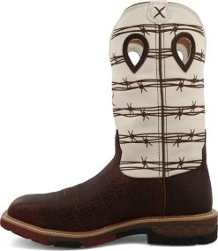 Twisted X TWMXBA006 Men's, Brown Elephant Print And Bone, Alloy Toe, EH, 12 Inch, Western, Pull On, Work Boot -Shoes Sales Store twmxba006 inside