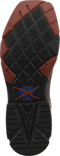 Twisted X TWMXBA006 Men's, Brown Elephant Print And Bone, Alloy Toe, EH, 12 Inch, Western, Pull On, Work Boot -Shoes Sales Store twmxba006 outsole