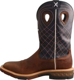 Twisted X TWMXBAW01 Men's, Mocha/Navy, Alloy Toe, EH, 12 Inch, Pull On Boot -Shoes Sales Store twmxbaw01 inside