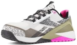Reebok Work WGRB383 Nano X1 Adventure Work, Women's, Silver/Army Green/Pink, Comp Toe, EH, Slip Resistant, Athletic, Work Shoe -Shoes Sales Store wgrb383 inside profile