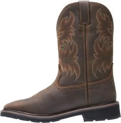 Wolverine WW10702 Men's Rancher, Dark Brown/Rust, Square Toe Steel Toe, EH, Pull On Boot -Shoes Sales Store ww10702 inside