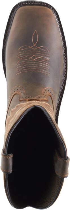 Wolverine WW10702 Men's Rancher, Dark Brown/Rust, Square Toe Steel Toe, EH, Pull On Boot -Shoes Sales Store ww10702 top