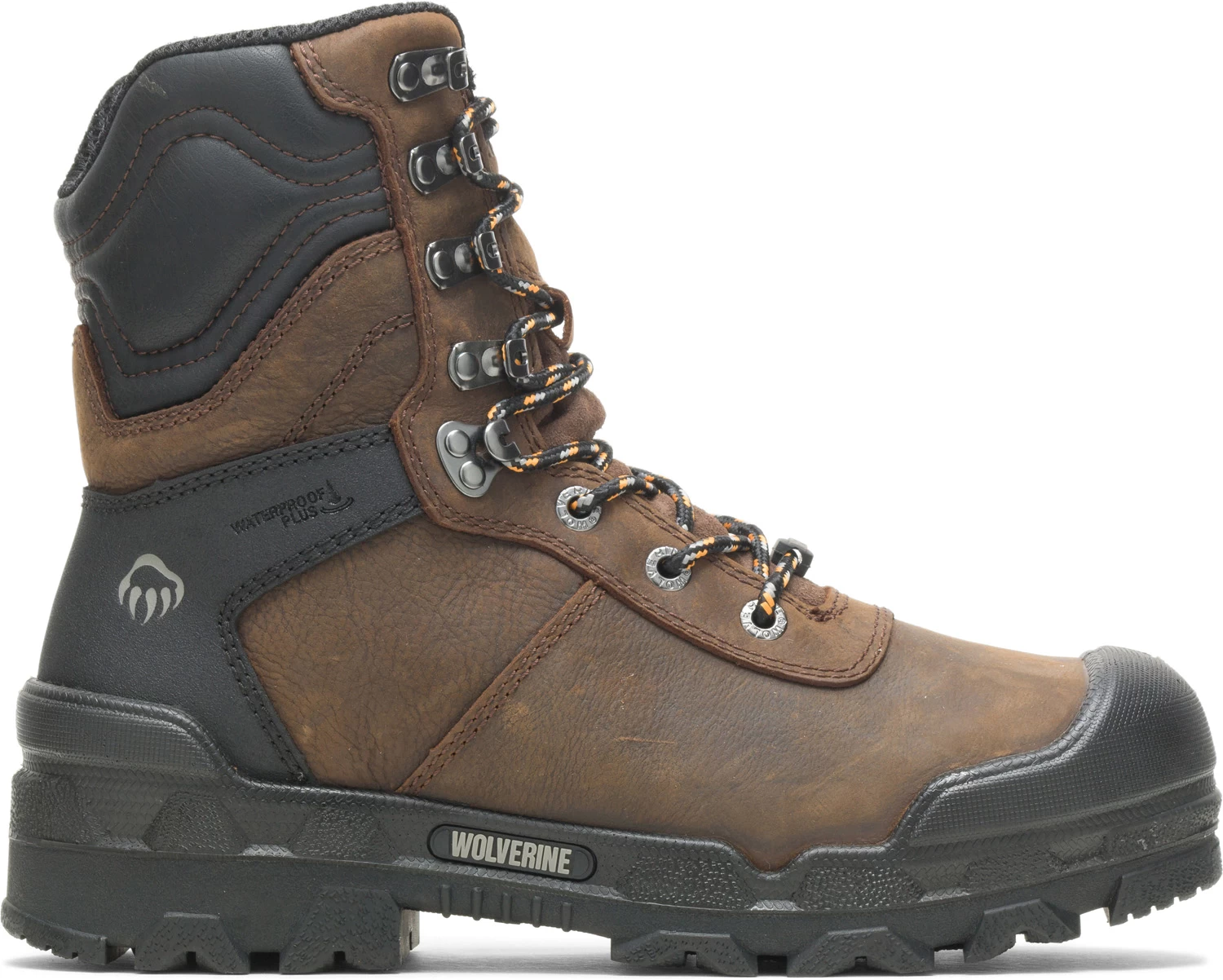 Wolverine WW10945 Warrior, Men's, Brown, Comp Toe, EH, Mt, WP, 8 Inch Boot 4 Wolverine WW10945 Warrior, Men's, Brown, Comp Toe, EH, Mt, WP, 8 Inch Boot - Image 2