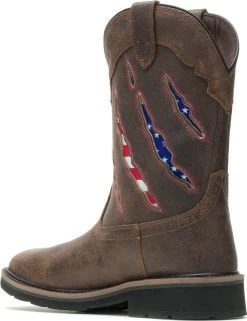 Wolverine WW201218 Rancher Claw, Men's, Brown, Steel Toe, EH, WP, 10 Inch Pull On Boot -Shoes Sales Store ww201218 back profile