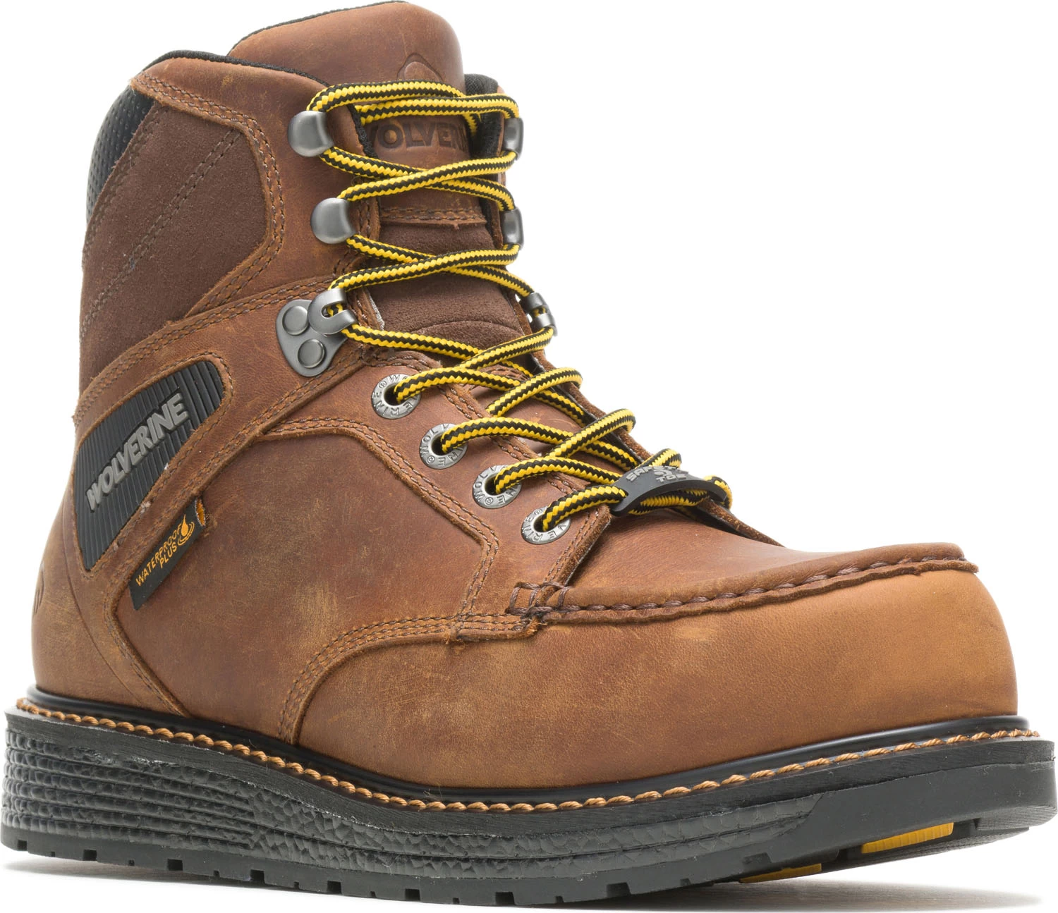 Wolverine WW211001 Hellcat Moc Toe, Men's, Brown, Comp Toe, EH, WP, 6 Inch Boot 3 Wolverine WW211001 Hellcat Moc Toe, Men's, Brown, Comp Toe, EH, WP, 6 Inch Boot