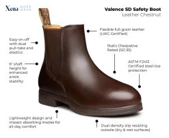 Xena Workwear XEVACB1 Women's Valence SD Safety Boot, Leather Chestnut, Steel Toe -Shoes Sales Store xevacb1 walkaround